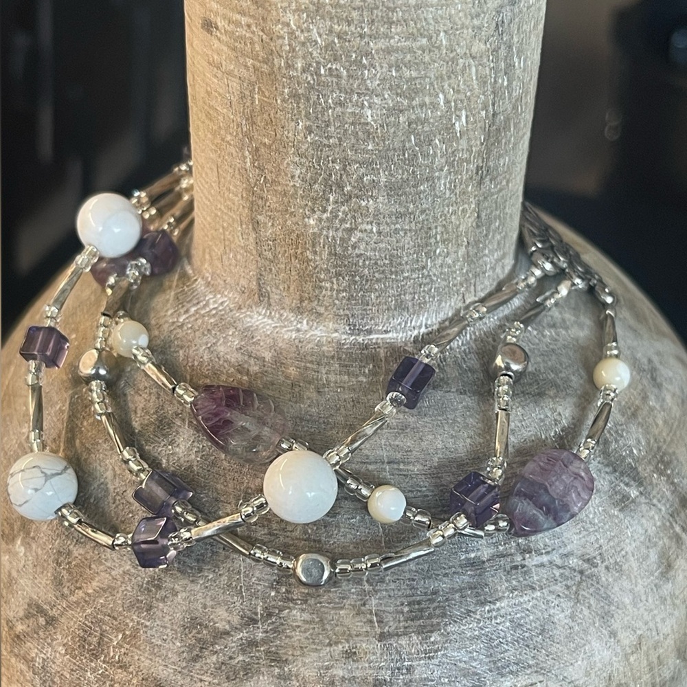 Natural amethyst stone bracelet - Picture 1 of 4